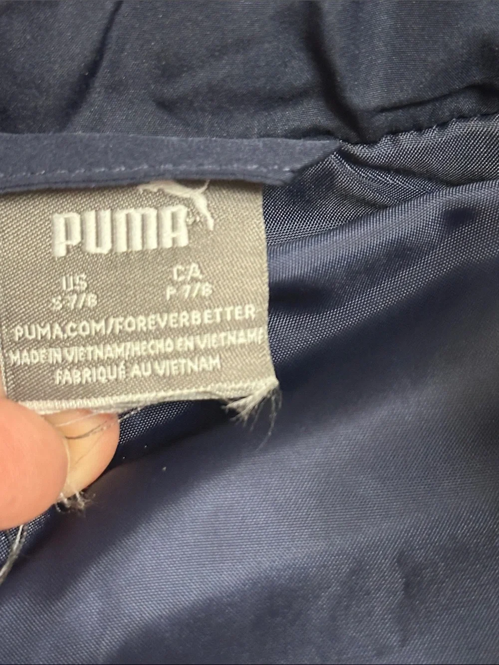 PUMA Blue Navy Puffer Vest Youth Kids Size Small 7/8